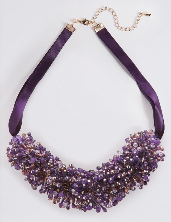 Marks & Spencer Cluster Necklace Purple