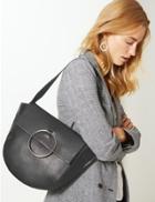 Marks & Spencer Leather Ring Detail Shoulder Bag Black