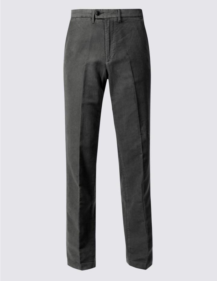 Marks & Spencer Regular Fit Pure Cotton Chinos Dark Grey