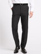 Marks & Spencer Grey Textured Tailored Fit Trousers Grey
