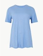 Marks & Spencer Relaxed Fit Slub T-shirt Periwinkle