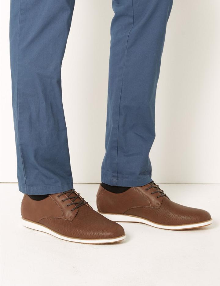 Marks & Spencer Lace-up Derby Shoes With Freshfeet&trade; Brown