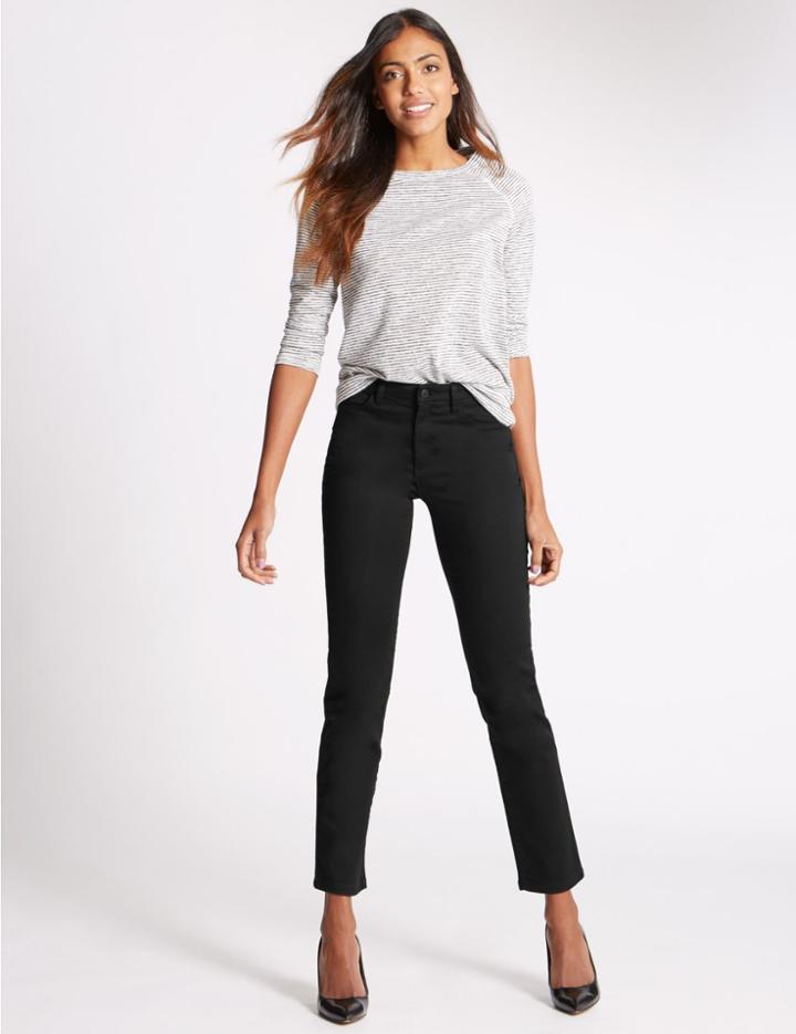 Marks & Spencer Sculpt & Lift Straight Leg Denim Jeans Black
