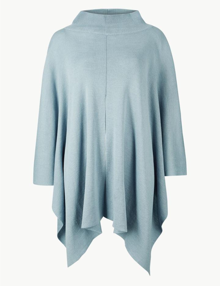 Marks & Spencer Ribbed Split Front Wrap Denim Mix