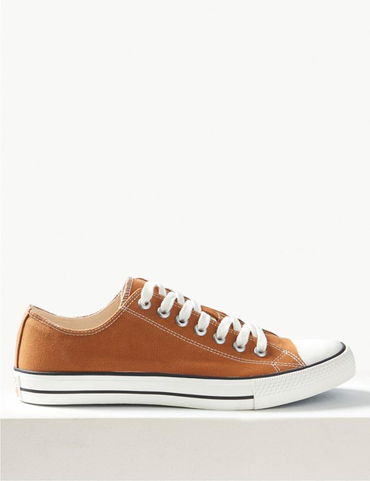 Marks & Spencer Canvas Lace-up Pumps Oak