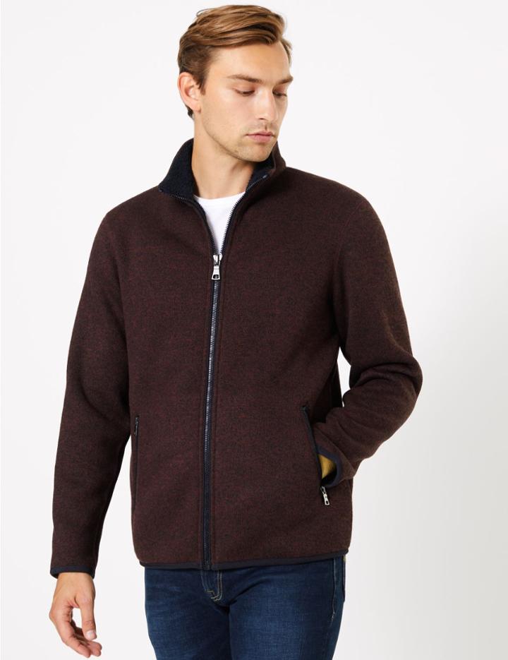Marks & Spencer Knit Mix Sweatshirt Burgundy