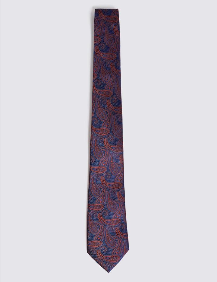 Marks & Spencer Paisley Tie Orange Mix