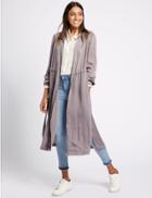 Marks & Spencer Satin Tie Detail Parka With Stormwear&trade; Silver