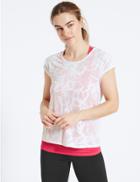 Marks & Spencer Double Layer T-shirt With Cool Comfort&trade; Technology Pink Mix