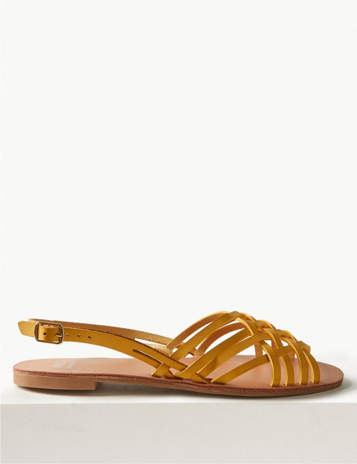 Marks & Spencer Cross Over Strap Sandals Ochre