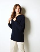 Marks & Spencer Hooded Cable Knit Jumper Navy