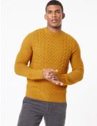 Marks & Spencer Cable Knit Crew Neck Jumper Ochre