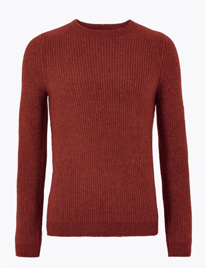 Marks & Spencer Crew Neck Jumper Brick