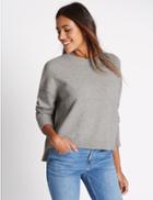 Marks & Spencer Boxy Crew Neck Jumper Mid Grey