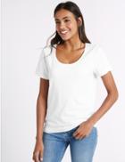 Marks & Spencer Pure Supima Cotton Scoop Neck T-shirt White