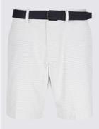 Marks & Spencer Pure Cotton Striped Shorts White Mix