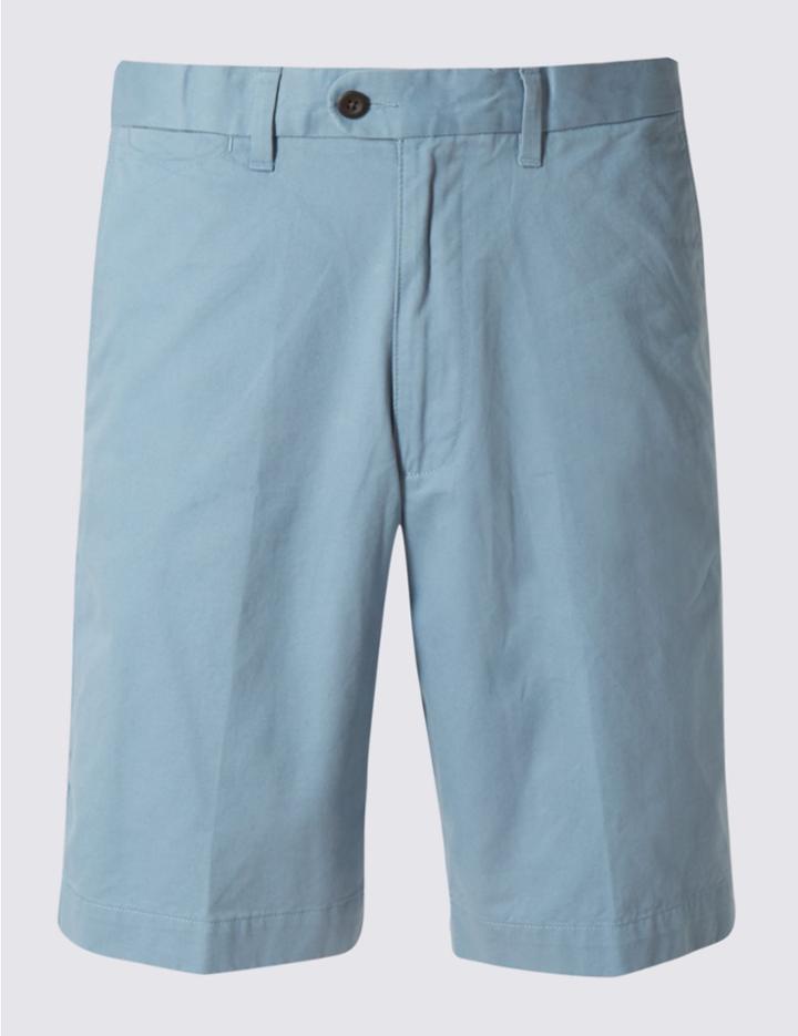 Marks & Spencer Pure Cotton Chino Shorts Fresh Blue