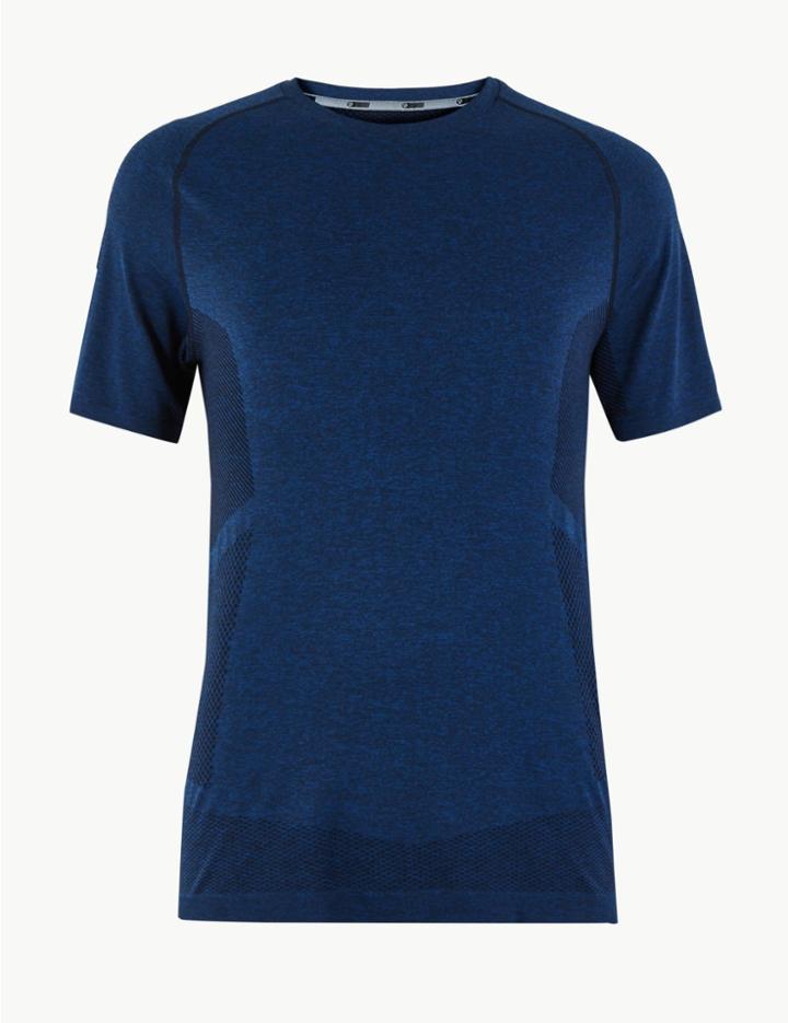 Marks & Spencer Active Seam Free T-shirt Indigo Mix
