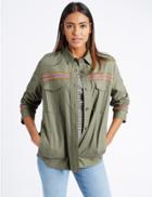 Marks & Spencer Pure Cotton Embroidered Jacket Khaki