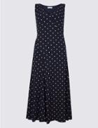 Marks & Spencer Geometric Print Midi Dress Navy Mix