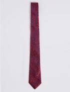 Marks & Spencer Pure Silk Paisley Textured Tie Red Mix