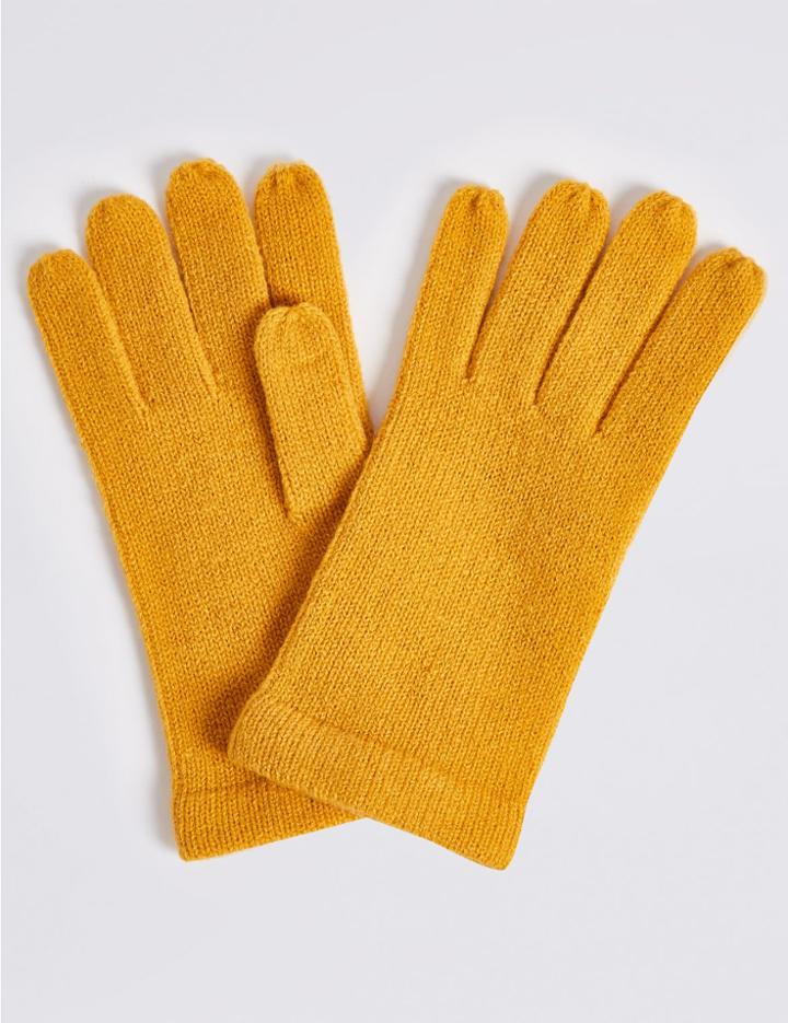 Marks & Spencer Knitted Gloves Ochre