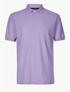 Marks & Spencer Pure Cotton Polo Shirt Lilac