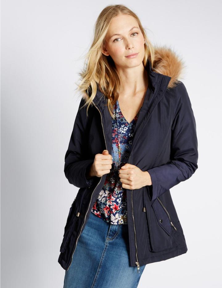 Marks & Spencer Parka Coat With Stormwear&trade; Navy