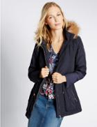 Marks & Spencer Parka Coat With Stormwear&trade; Navy
