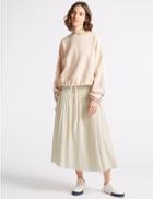 Marks & Spencer Textured Full Midi Skirt Natural
