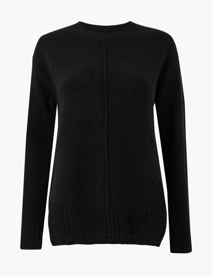 Marks & Spencer Spongy Round Neck Jumper Black