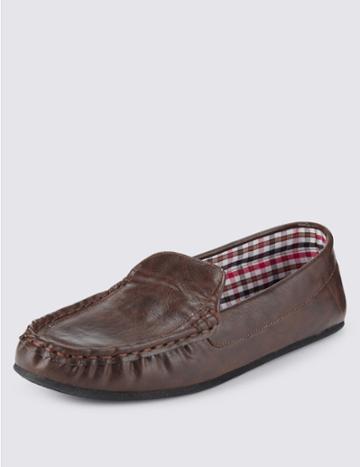 Marks & Spencer Moccasin Slippers With Thinsulate&trade; Brown
