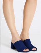 Marks & Spencer Block Heel Mule Shoes With Insolia&reg; Navy