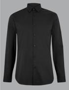 Marks & Spencer Cotton Slim Fit Shirt Black