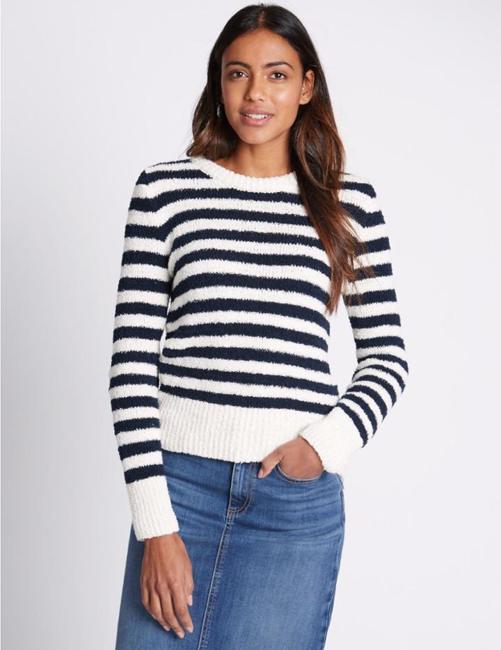 Marks & Spencer Striped Jumper Navy Stripe