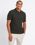 Marks & Spencer Pure Cotton Polo Shirt Dark Khaki