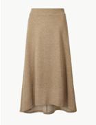 Marks & Spencer Knitted A-line Midi Skirt Camel