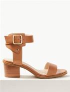 Marks & Spencer Wide Fit Leather Ankle Strap Sandals Tan