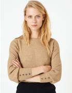 Marks & Spencer Slash Neck Long Sleeve Jumper Camel