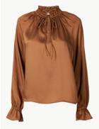 Marks & Spencer Long Sleeve Blouse Taupe