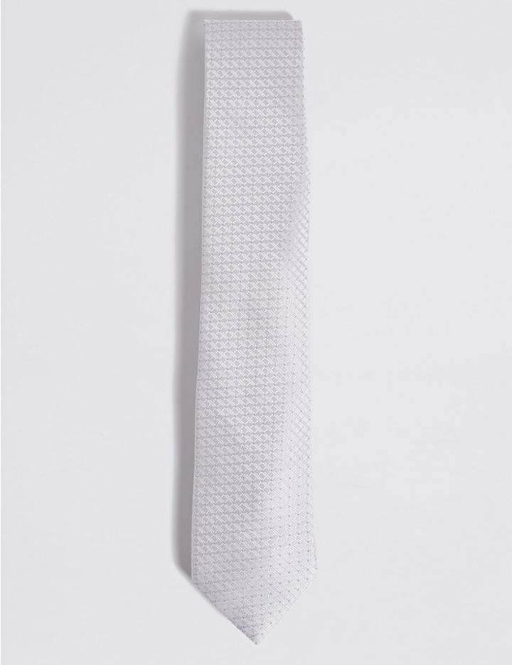 Marks & Spencer Jacquard Tie Platinum