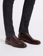 Marks & Spencer Leather Chelsea Boots Rich Brown