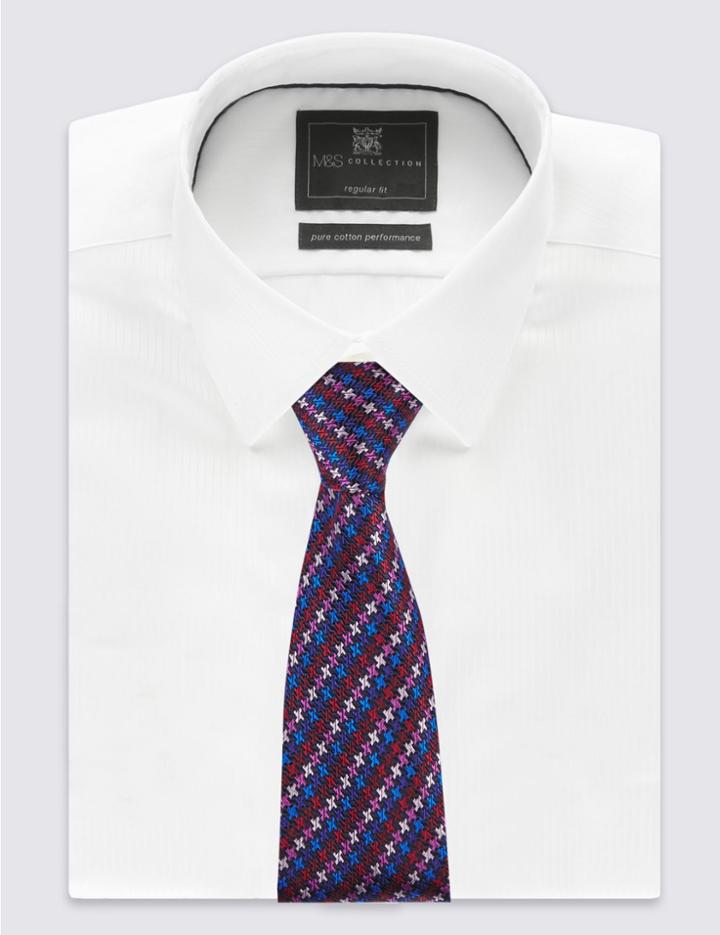 Marks & Spencer Pure Silk Jigsaw Geometric Print Tie Multi/brights