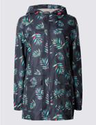 Marks & Spencer Havana Leaf Print Parka With Stormwear&trade; Navy Mix
