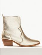Marks & Spencer Leather Pointed Ankle Boots Metallic