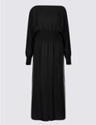 Marks & Spencer Long Sleeve Tea Midi Dress Black Mix