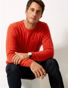 Marks & Spencer Cotton Rich Cable Knit Jumper Chilli