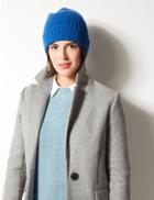 Marks & Spencer Cable Knit Beanie Hat Azure Blue