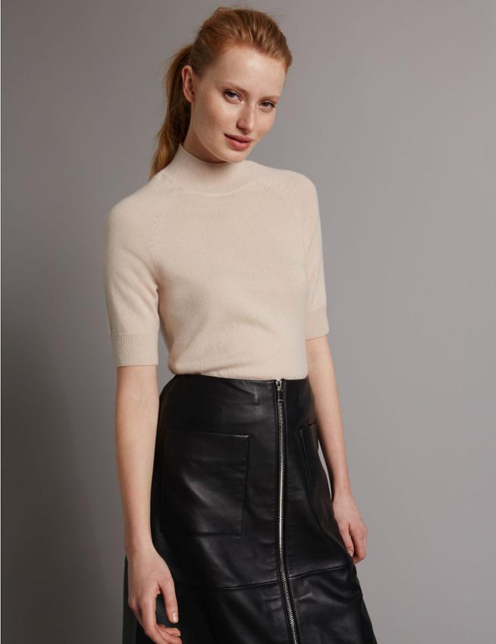 Marks & Spencer Pure Cashmere Raglan Turtle Neck Jumper Oyster