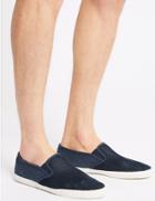 Marks & Spencer Canvas Slip-on Pump Shoes Navy